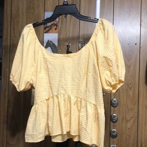 Yellow checkered summer top